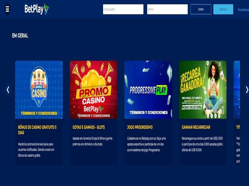 bônus no Betplay Casino