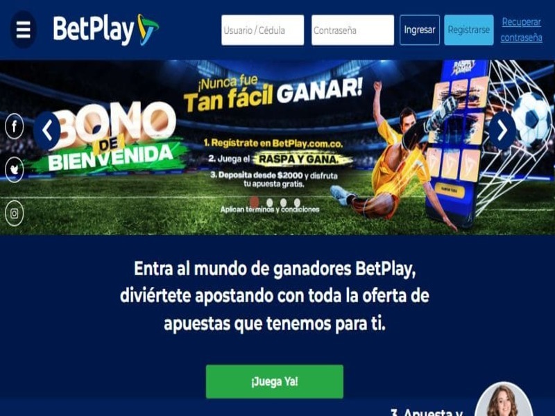 Jogos ao vivo e caça-níqueis no Betplay