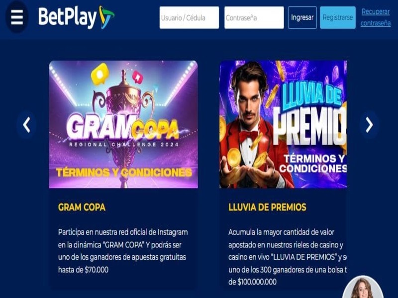 Bônus e promoções no Betplay